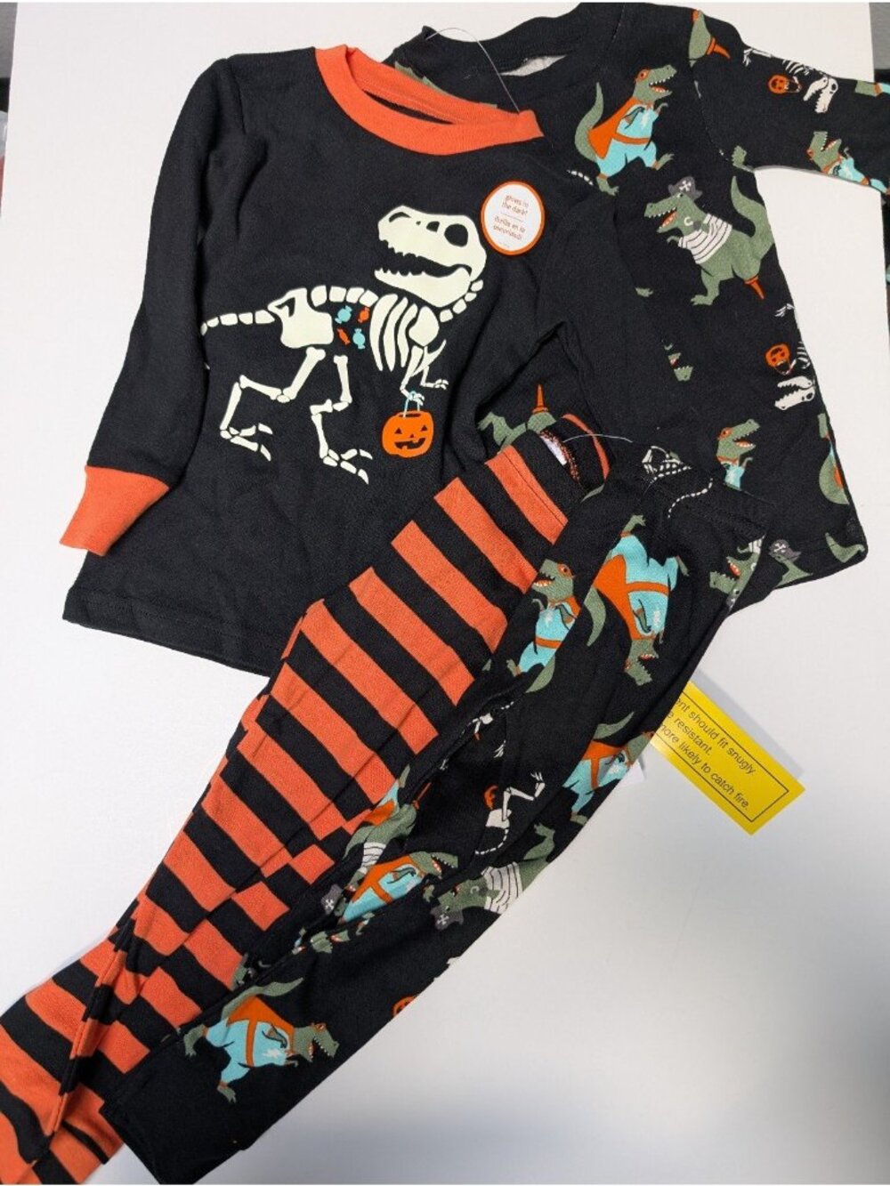 Carter's Halloween Pajamas 18 Months Dinosaur Set of 2 Costume Dinos PJs